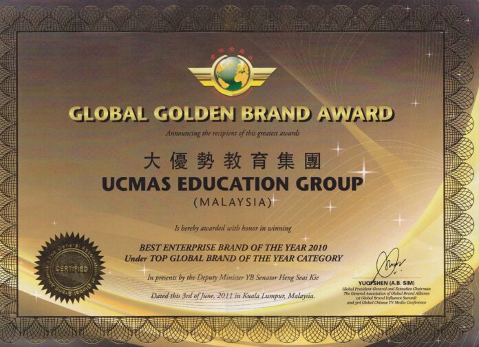 Giải thưởng Thương hiệu Vàng Toàn cầu 2010 dành cho UCMAS